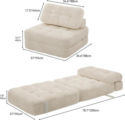 Yitahome 2-In-1 Foldable Sofa Bed, Super Comfy Chair Bed, with Pillow Foldable Mattress, with Support, Space Saver for Living Room, Bedroom, Guests