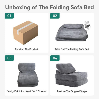 Yitahome 2-In-1 Foldable Sofa Bed, Super Comfy Chair Bed, with Pillow Foldable Mattress, with Support, Space Saver for Living Room, Bedroom, Guests