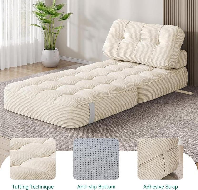 Yitahome 2-In-1 Foldable Sofa Bed, Super Comfy Chair Bed, with Pillow Foldable Mattress, with Support, Space Saver for Living Room, Bedroom, Guests